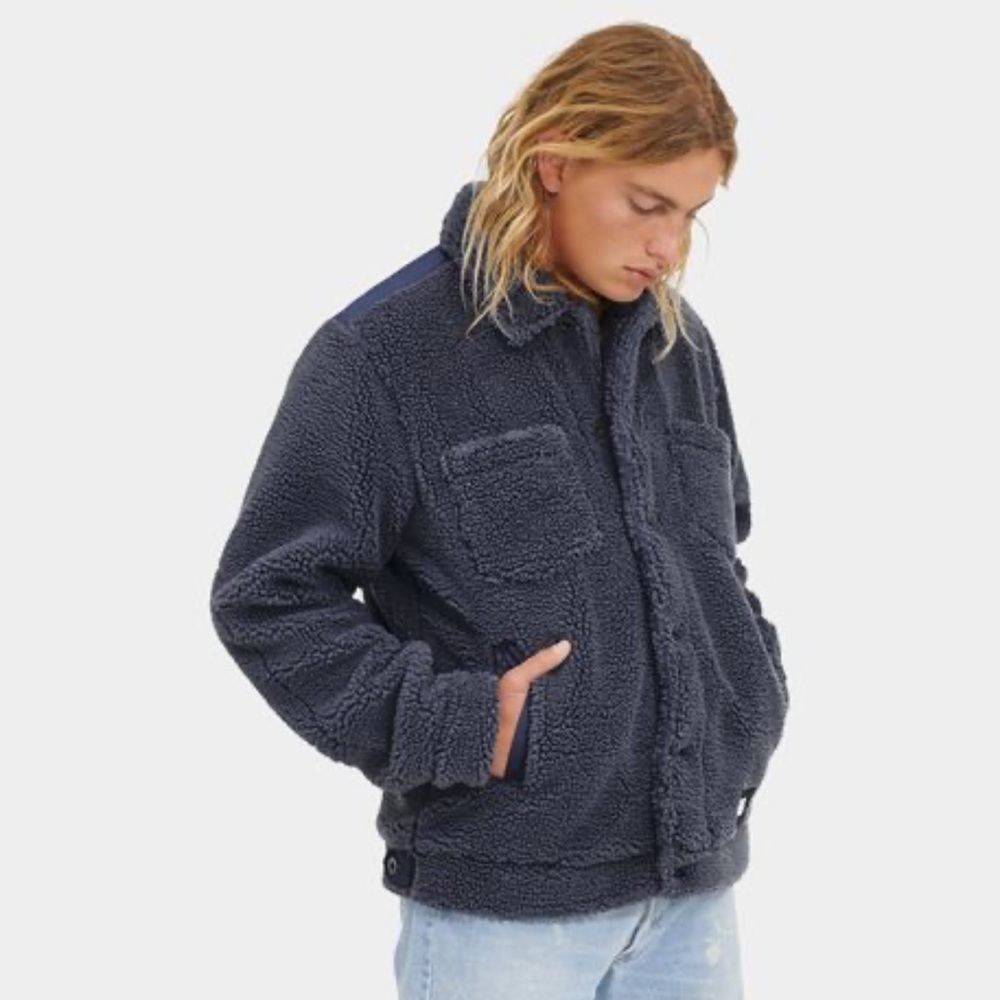 UGG Men's Navy Sherpa Fleece Jacket